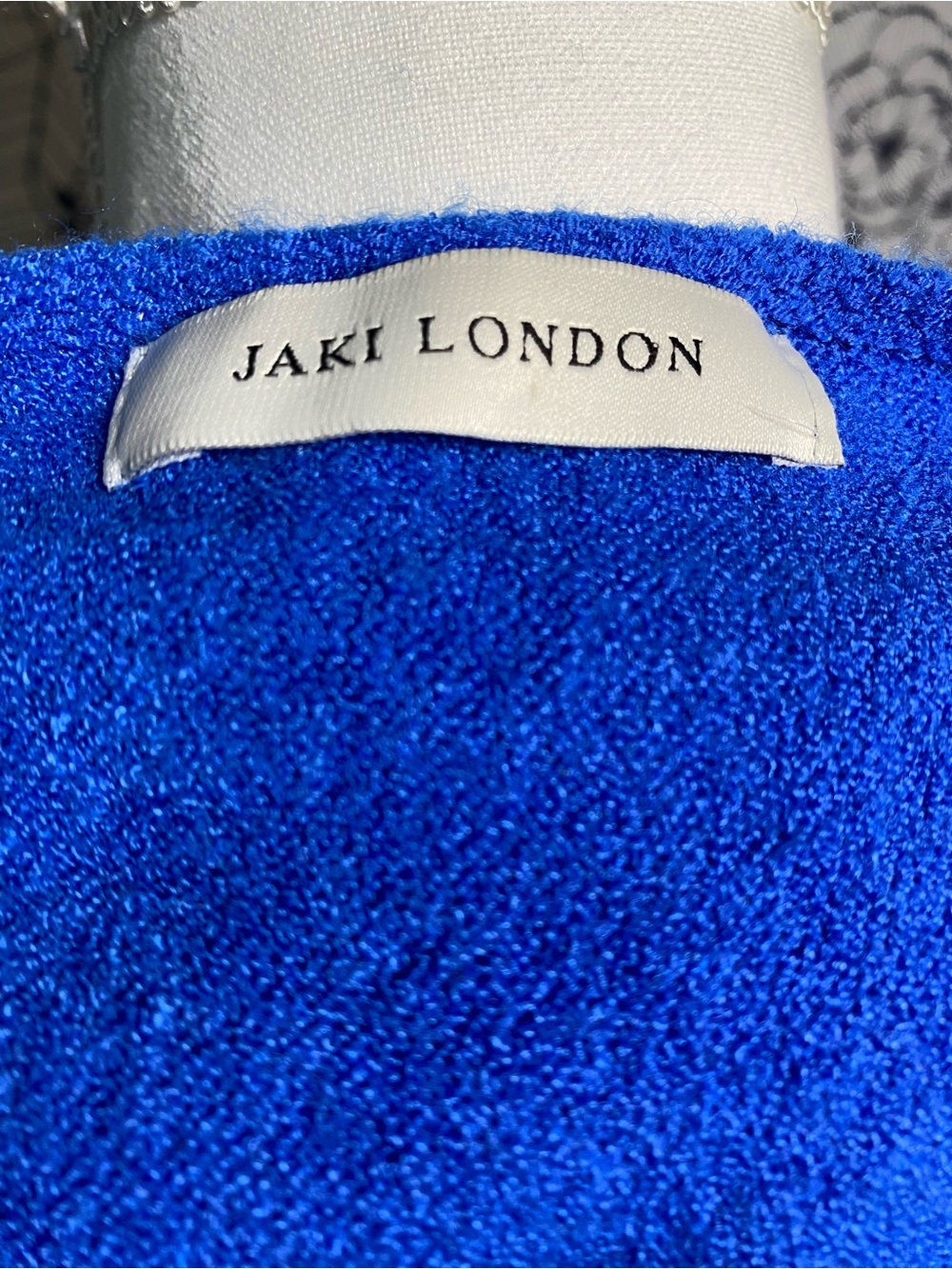 Jaki London Cobalt Blue Asymmetric Draped Knit Sweater One Size - Picture 6 of 9